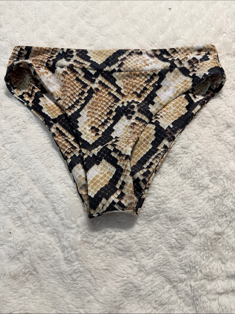 ROMWE Snake Print Bikini Bottoms in Black and Brown
